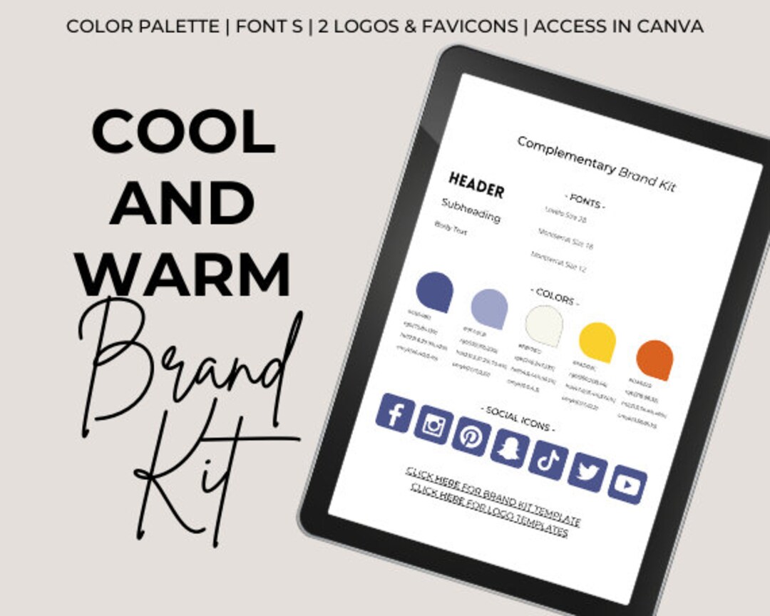 Blue and Gold Brand Kit, Canva Brand Kit, Canva Branding Template, site Design, Font Design