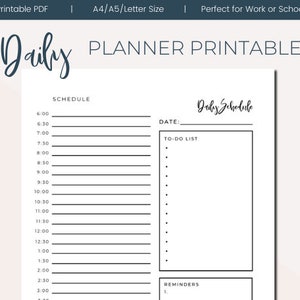 Daily Planner Printable A5 Planner A4 Planner Daily To Do | Etsy