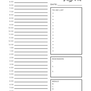 Daily Planner Printable, A5 Planner, A4 Planner, Daily to Do List ...