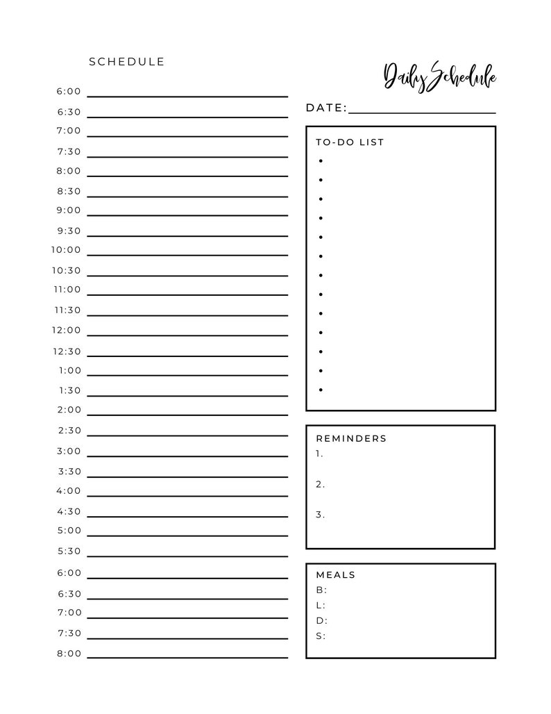 Daily Planner Printable, A5 Planner, A4 Planner, Daily to Do List ...