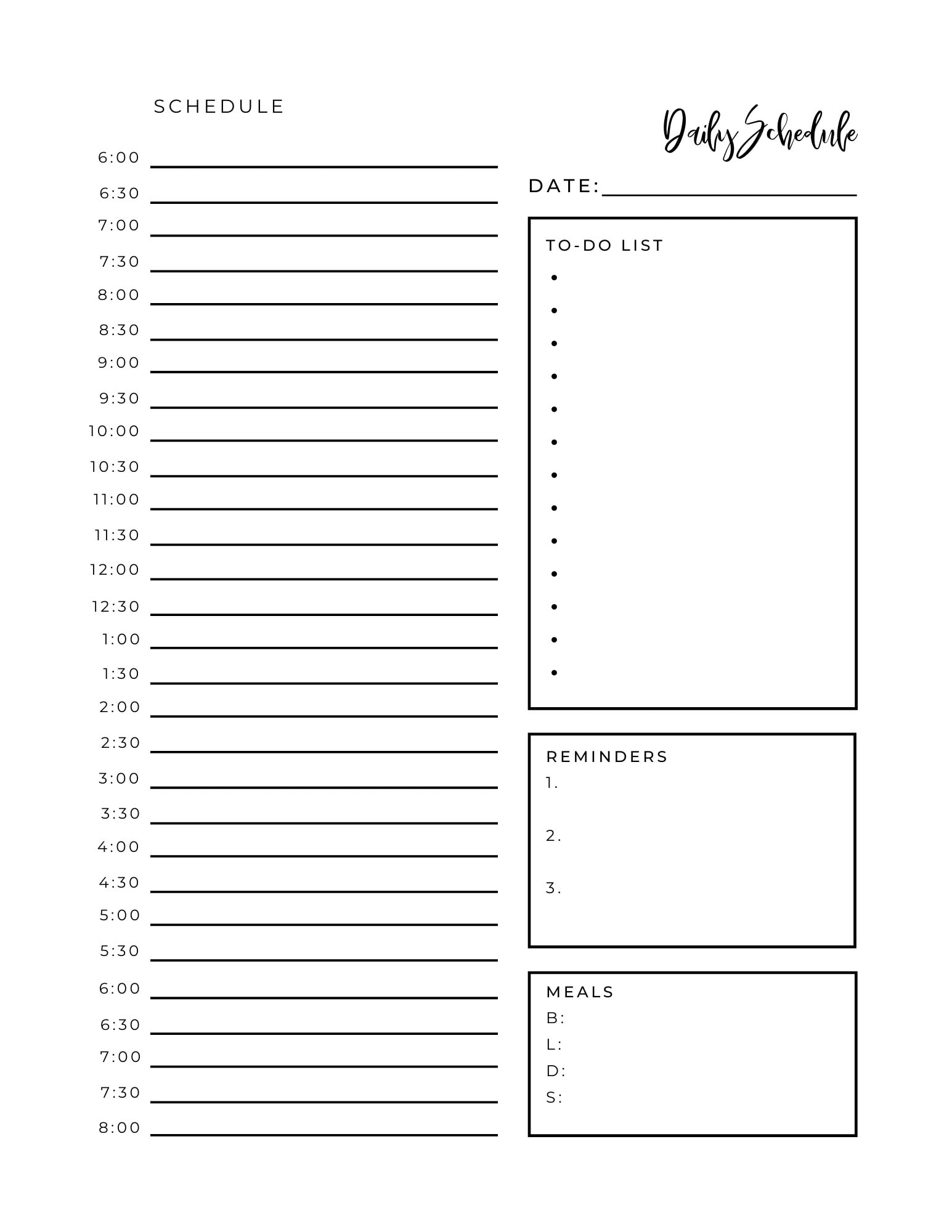Daily Planner Printable, A5 Planner, A4 Planner, Daily to Do List ...