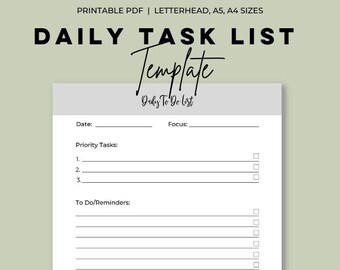 Daily Planner Printable, A5 Planner, A4 Planner, Daily to Do List ...