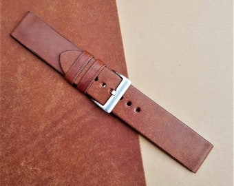 Reloj de cuero hecho a mano Banda de reloj hecho a mano Banda 18mm 19mm 20mm 21mm 22mm 24mm 26mm