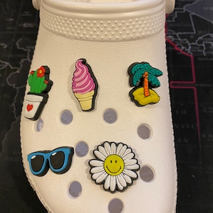 5 pack of “Endless Summer” charms,party favors, shoe decorations, cupcake toppers