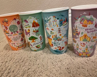 Disney World Starbucks Tumblers, Epcot, Magic Kingdom, Hollywood