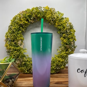 Starbucks Summer Ombre Teal and Purple Gradient Tumbler Cup