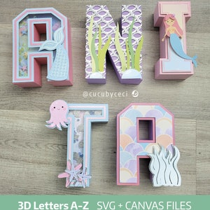 ARQUIVO SVG - LETRAS 3D Square e Shakers A-Z - Arquivos de corte de alfabeto para Cricut, Brother ScanNCut, Cameo Silhouette. Download instantâneo.