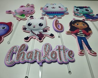 Gabby&#39;s Dollhouse Table Decor | Birthday Party Decor | Custom Centerpiece | Gabby and Friends Theme | Cute Party Decoration