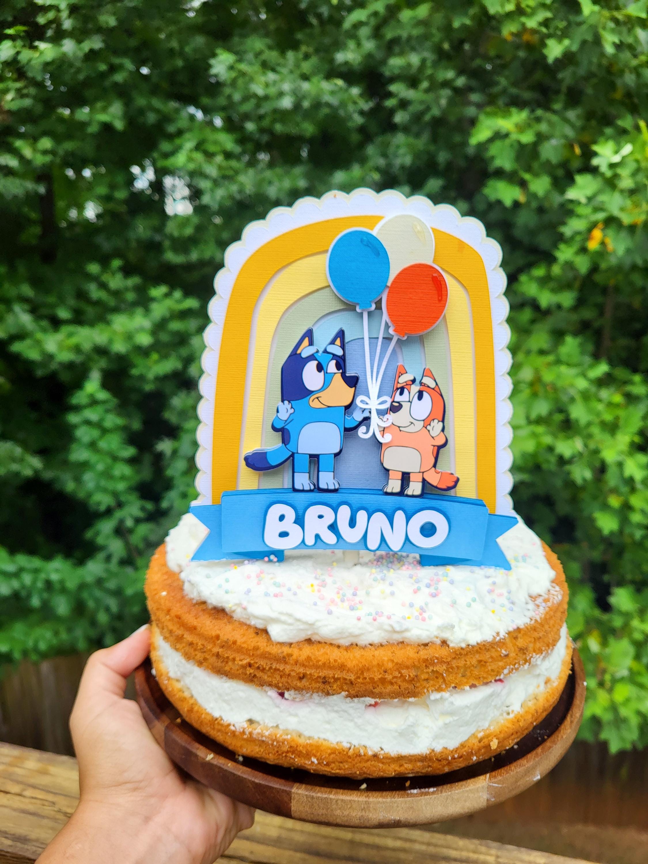 Bluey and Bingo Cake Topper | Rainbow Birthday Party Decoration | Custom Cake Topper | Bluey Theme Decor | Party Supplies