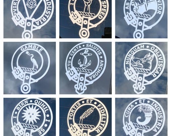 Clan Decals - Breckenridge, Cathcart, Galbraith, Gamble, Gillespie, MacIvor, Macleod of Lewis, McArt, and Walker.