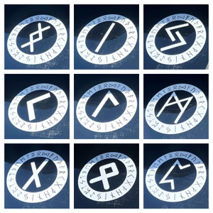 Elder Futhark Runes - Ingwaz, Isa, Jera, Kenaz, Laguz, Mannaz, Naudhiz, Othala, & Perthro