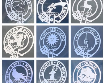 Clan Decals - Armstrong, Elliot, Scott, Little, Kerr, Bell, Rutherford, Davidson, & Graham
