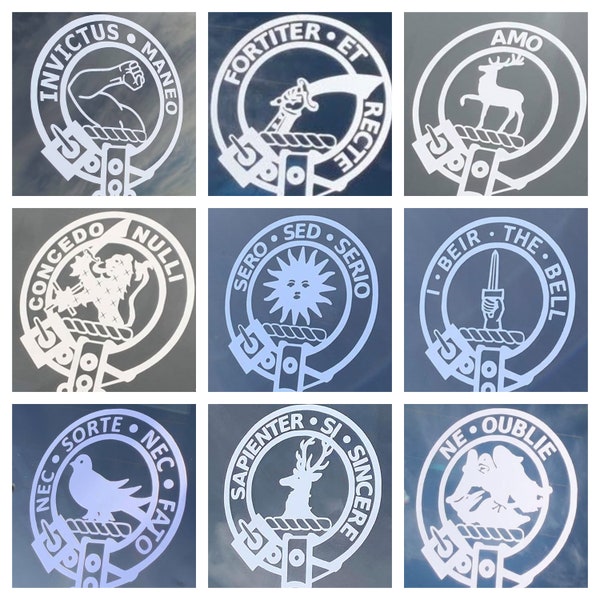 Clan Decals - Armstrong, Elliot, Scott, Little, Kerr, Bell, Rutherford, Davidson, & Graham