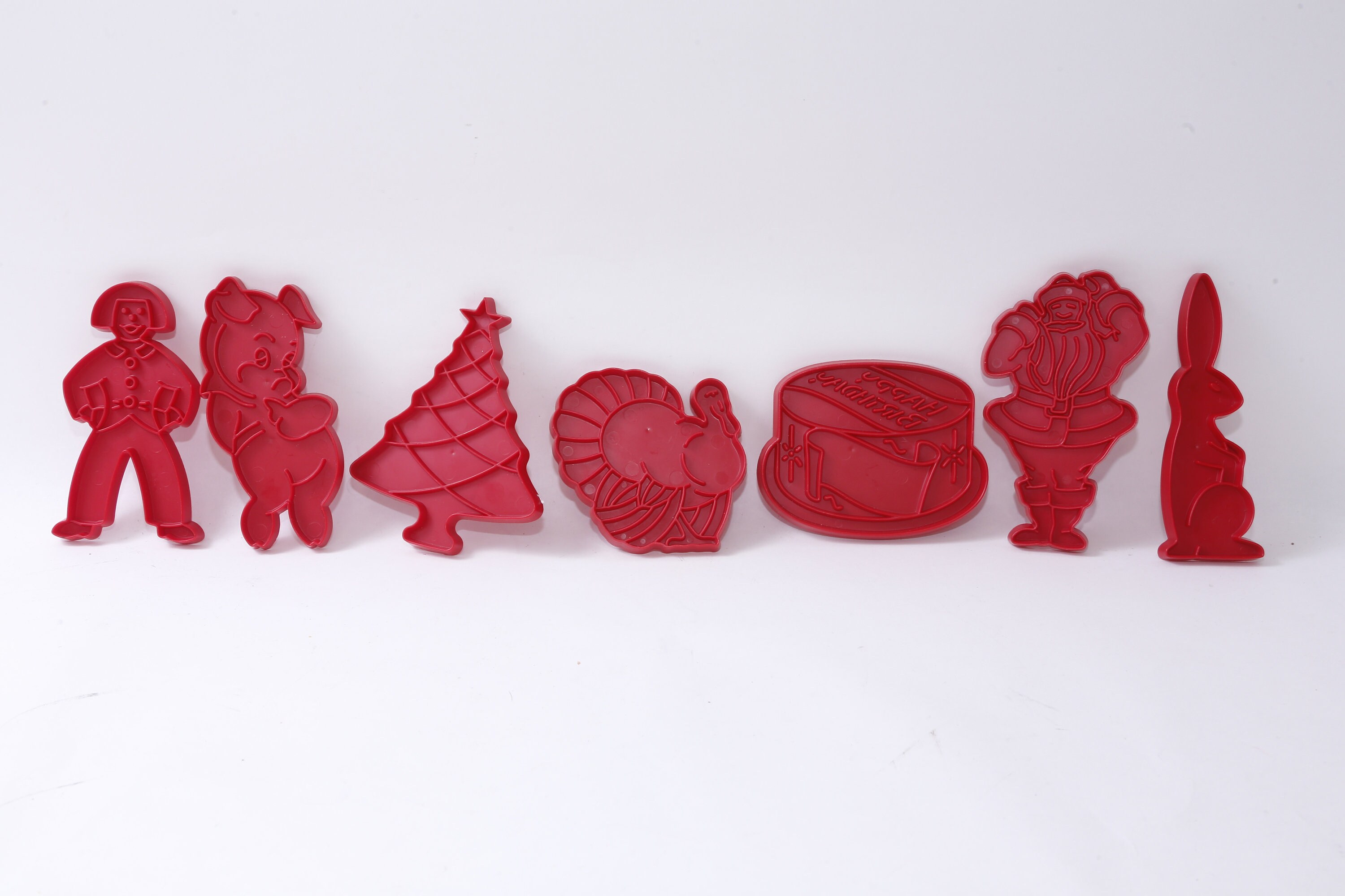 Wilton Christmas Turkey, Happy Birthday, Porky, Cookie Cutter, Plastic, Shapes, Stamps, Baking, Kitchen Supply, Vintage, Cookware, ~20-01-11