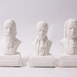 Classical Music Composers Bust Figurines Lot Brahms Mozart Bach ~ 260302-WH 1020