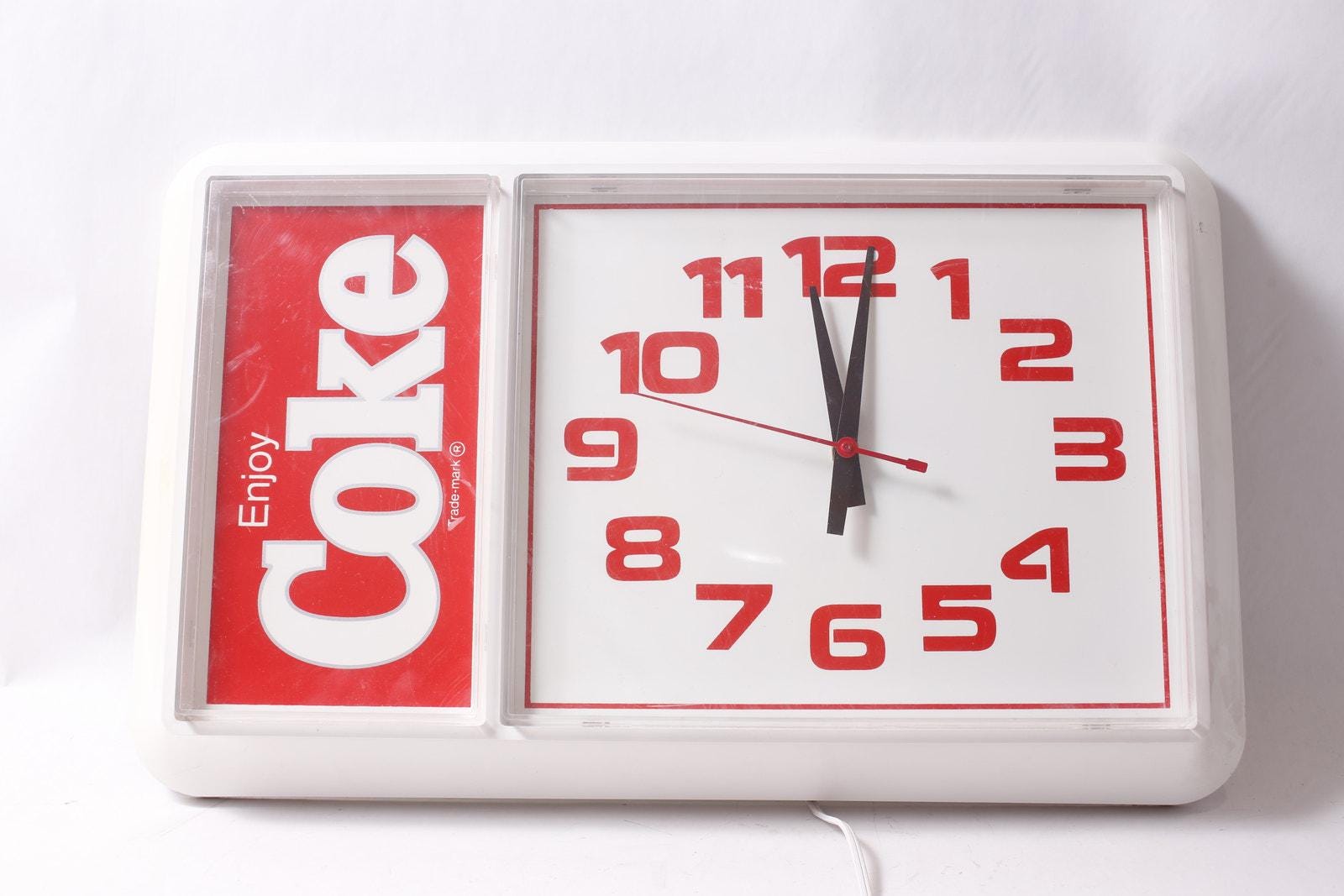 1986 Coca-cola Enjoy Coke Wall Clock by Ridan Displays 20x13