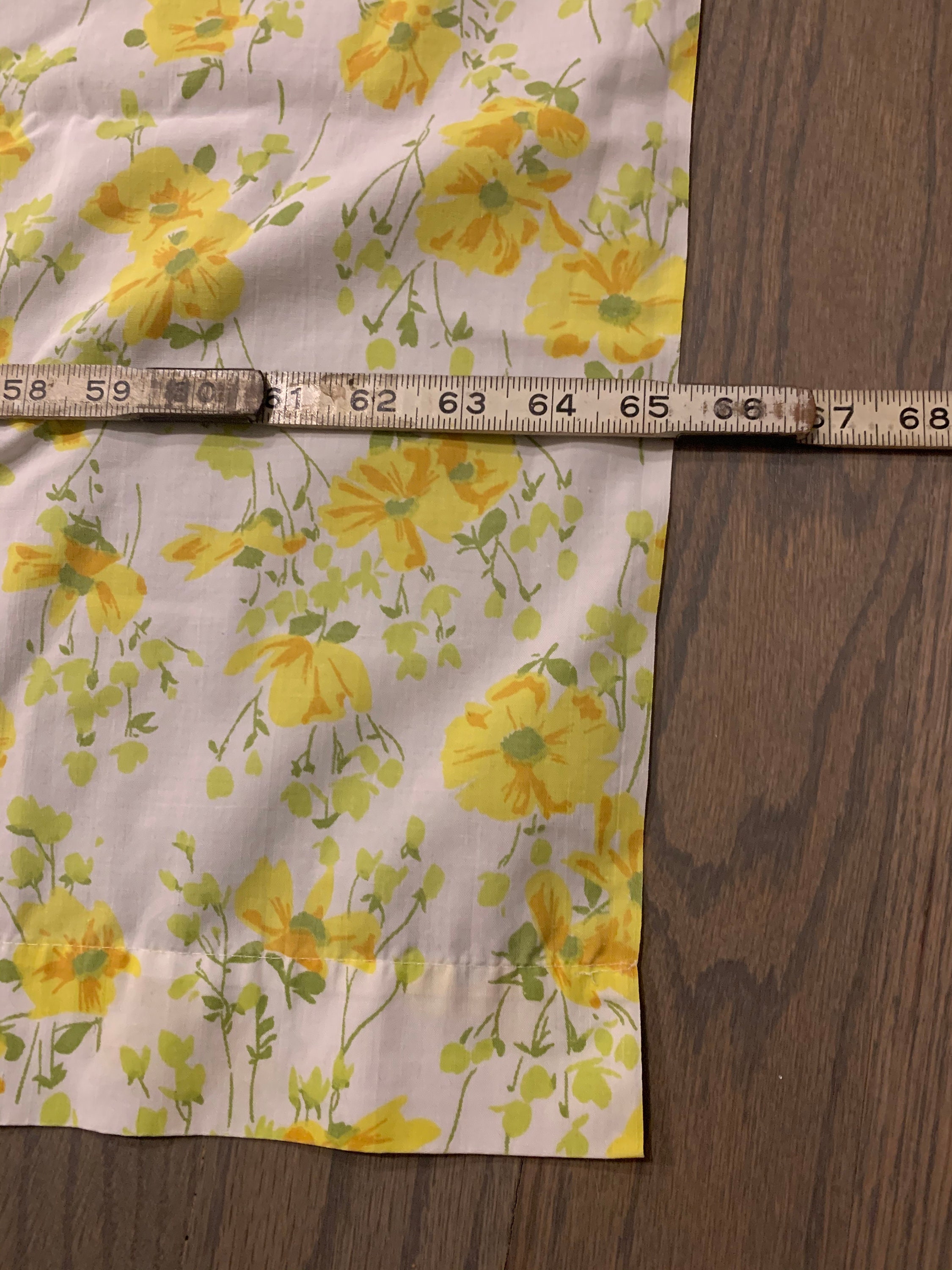 Floral Yellow Flowers 92 X 65 Flat Sheet Fabric - Etsy