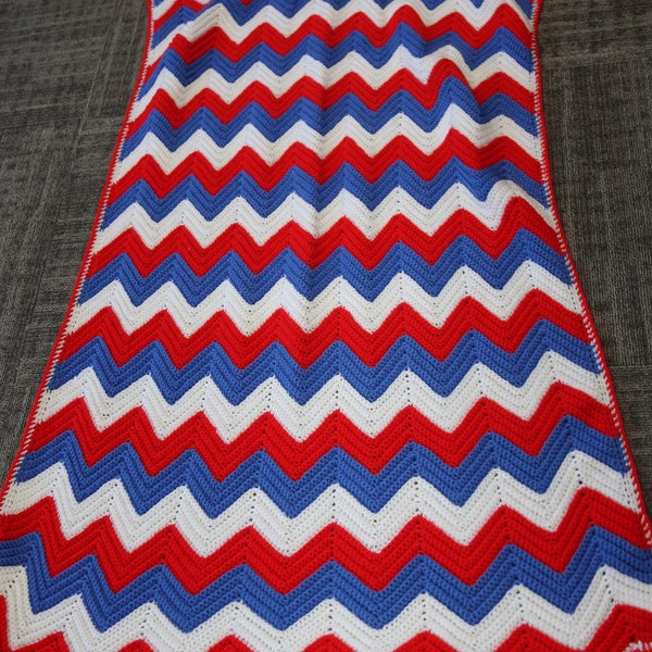 Zig Zag Blue White Etsy