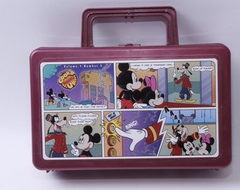 Disney's Comics, Cook'd Up, Lunchbox, Tas, 8", Plastic, Mickey Mouse, Goofy, Whirley, Food Carriage, Office, School, Vintage, ~ 20-13-442