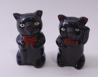 ヴィンテージ日本の招き猫 - 粘土、1980年、昭和時代 (SKU: 25S-793-4