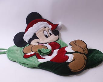 Disney, Mickey Mouse, Santa, Christmas Stocking, Vintage, Holiday Decor, ~ 250826-WH 540