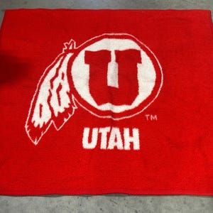 Utah Utes NCAA 48x51" Throw Blanket Biederlack of the Americas ~ 260902-WH 1349