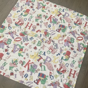 Manta Bebé Animales, Letras, Números, Niños, Mantel, Mantel, Mantel Cuadrado, 39 x 38", Kids Feeding Party Vintage ~ M-11-03