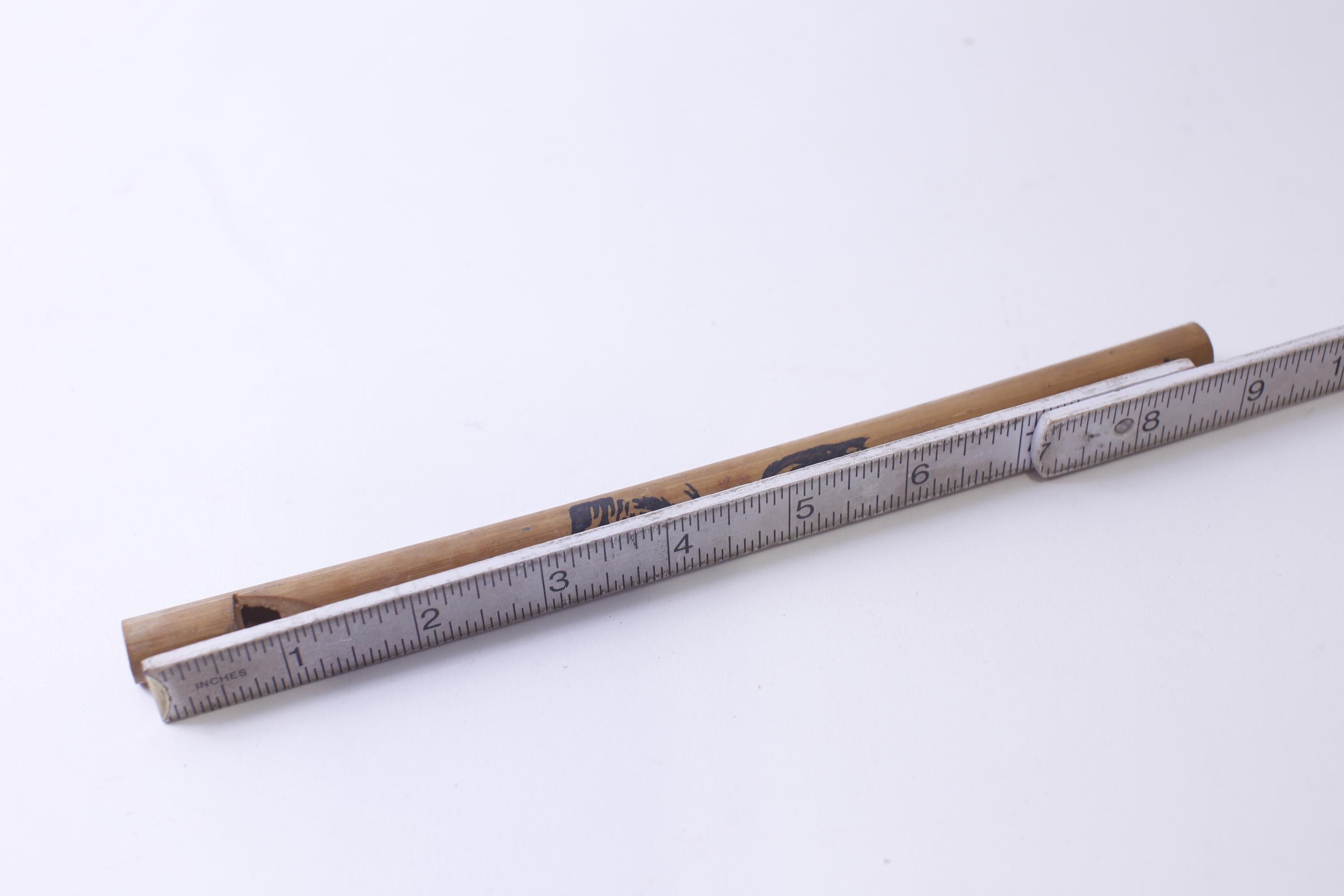 Vintage Bamboo 4-hole Flute, Painted, Musical Instrument