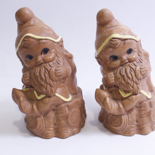 Twin Winton, Dwarves, Gnomes, Salt and Pepper Shakers, Set of Two, 7", Figurines, Kitchen, Dining, Serving, Decor, Vintage, ~ 230506-GS 1282