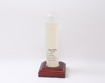 Storm Glass, Admiral Fitzroy, Historic Reproduction, Weather, Instrument, Tube, Wood Stand, 7.5", Decor, Vintage, ~ 260112-WH 897