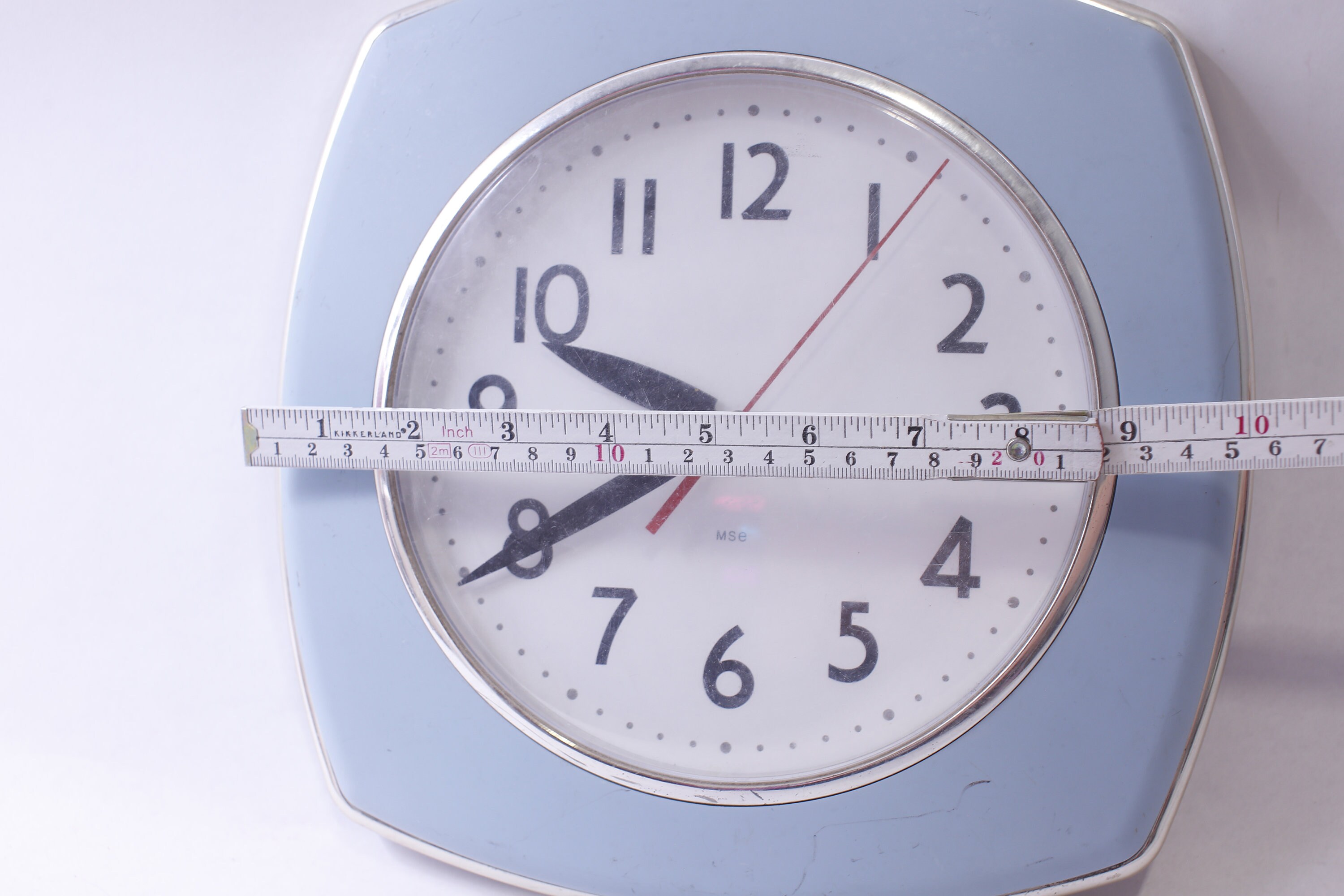 Blue-white Wall Clock, 1960s Diner Style MSE, Arabic Numerals, 1990s 10 ...