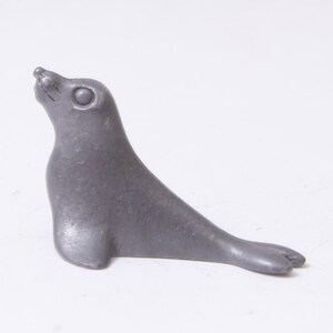 Seal, Animal, Pewter, Tiny, Figurine, 1.5&quot;, Miniature, Statuette, Home, Interior, Decor, Vintage, ~ 1062