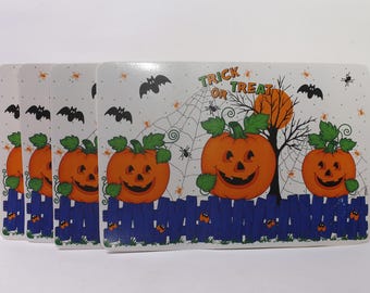 Halloween, Bordsunderlägg, Set om 4, Bus eller godis, Pumpalykta, Kök, Servering, Dekor, ~ 260129-WH 23