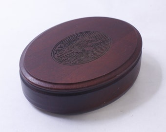 Young women’s LDS Mormon Oval Wooden Box with Flaming Torch Engraving, 5&quot;, Trinket, Jewelry Storage, ~ 240218-WH 131 628 1017