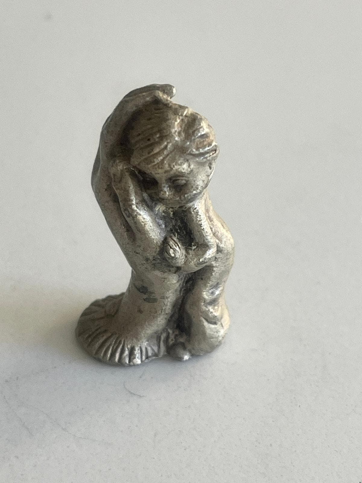Little Child, Resting in Mothers Hand, Family, Comforting, Pewter