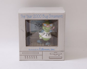 The Year 2000 Bug Ornament, Funny, Computer Bug, 1998, Roman Inc, New Year, Office, Desk, Decoration, Vintage, Collectible, ~ MISC-052