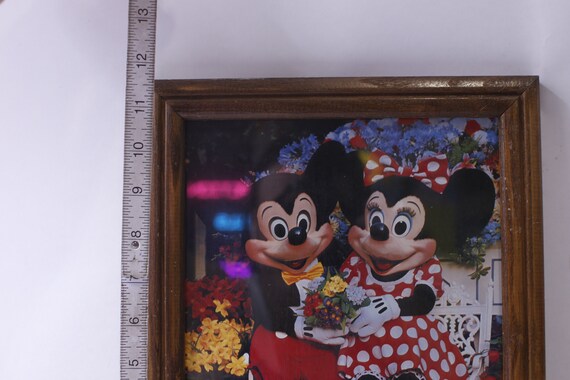 Disney, Mickey & Minnie Mouse Holding Flowers, Framed Picture