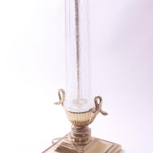 Vintage, MCM, Table Lamp, Clear Glass Column, Accent Lamp, Neoclassical, Lighting, ~ 250605-WH 1011