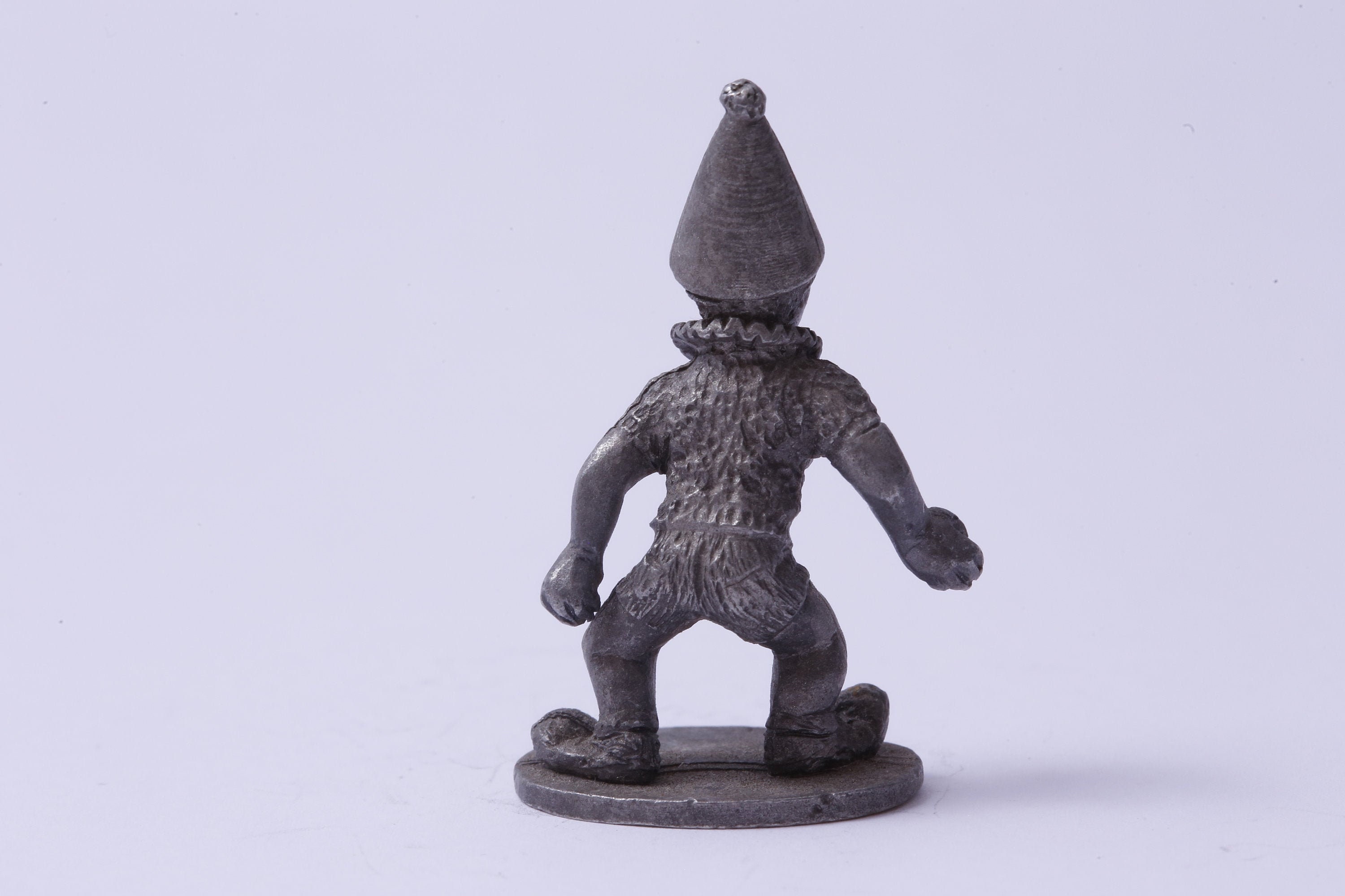 ピエロ、道化師、コーンハット、小さな、ピューター、置物、小像