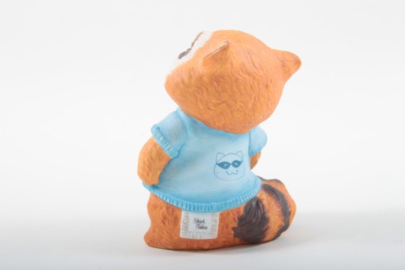 Shirt Tales Raccoon Ceramic Figurine Super Rascal Blue Sweater