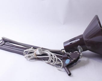 1970s Brown Office Desk Lamp, Swing Arm, Portable Lamp Articulating Mountable Underwriters Laboratories, AJ-4439, Lighting, ~ 240913-DIS 355