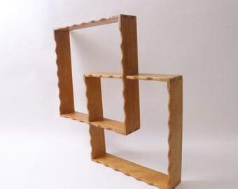 Prateleira de encaixe MCM, estilo anos 1950, quadrada, em madeira, para pendurar na parede, para casa ~211020-DISV 878