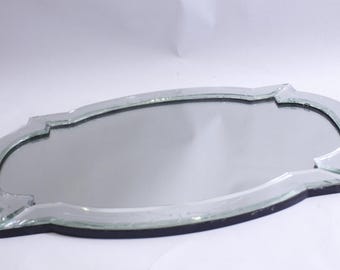 Mirror, Vanity Tray, Oval, Framed, 18" High, Elegant, Decorative, Vintage, Dressing Room, Glamorous, Reflected Image, ~ 230624-GS 281