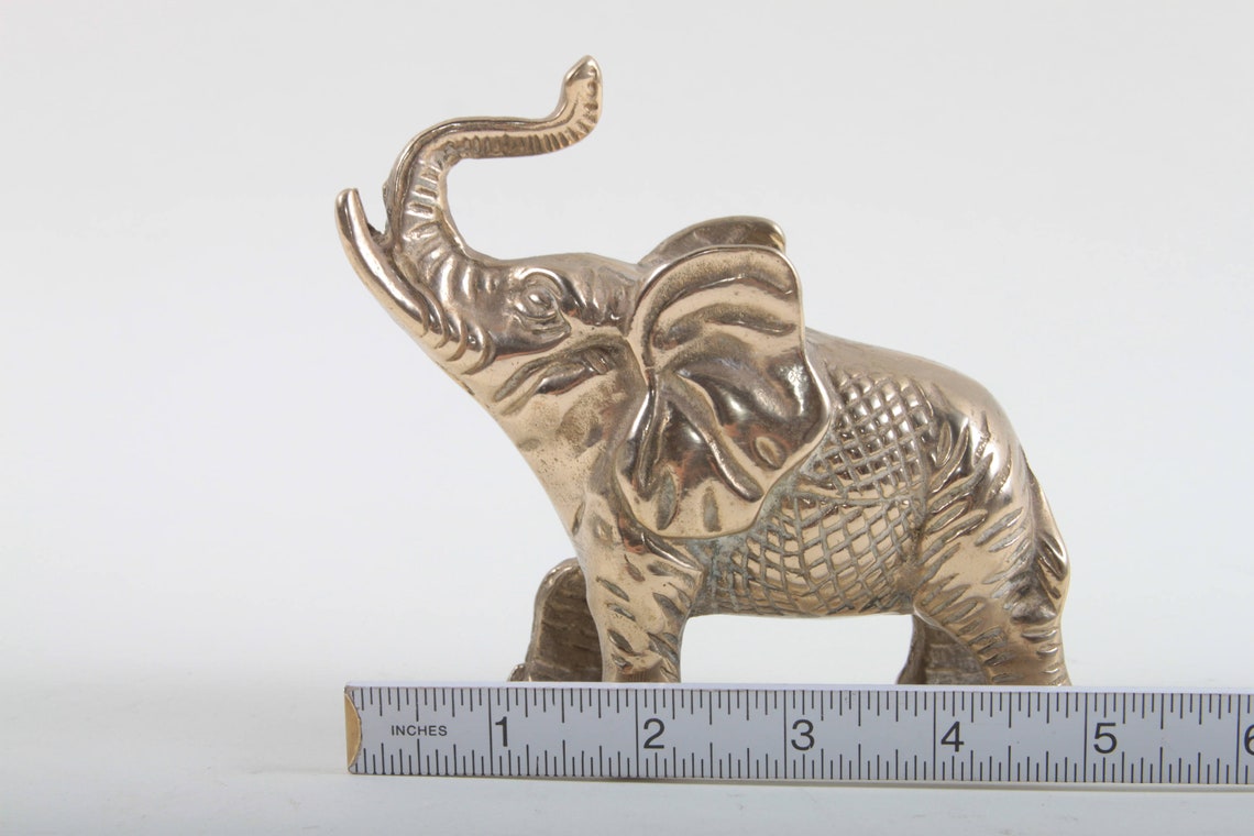 Good Luck Elephant Trunk up Brass Vintage Home Decor Figurine Etsy UK