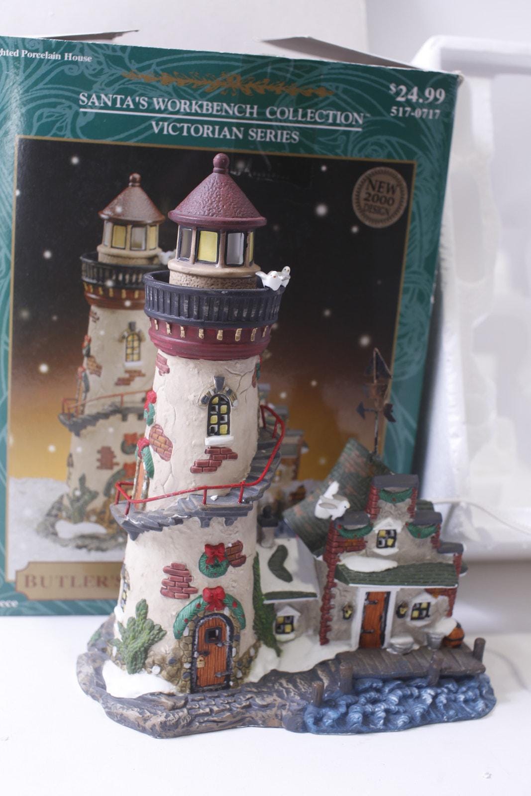 Butler's Wharf Lighthouse, Lighted, Porcelain, Santa's Workbench
