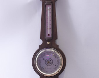 1970s Springfield, Weather Station, Resin Faux Wood, Thermometer, Barometer, Humidity, 23 inches, Wall Hanging, ~ 240820-WH D-2