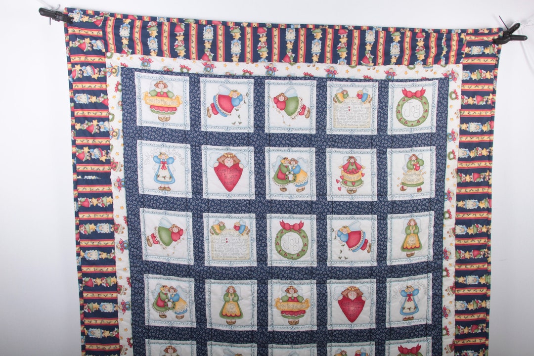 大きなカントリークリスマスキルト スイートベビーブランケット 天使の