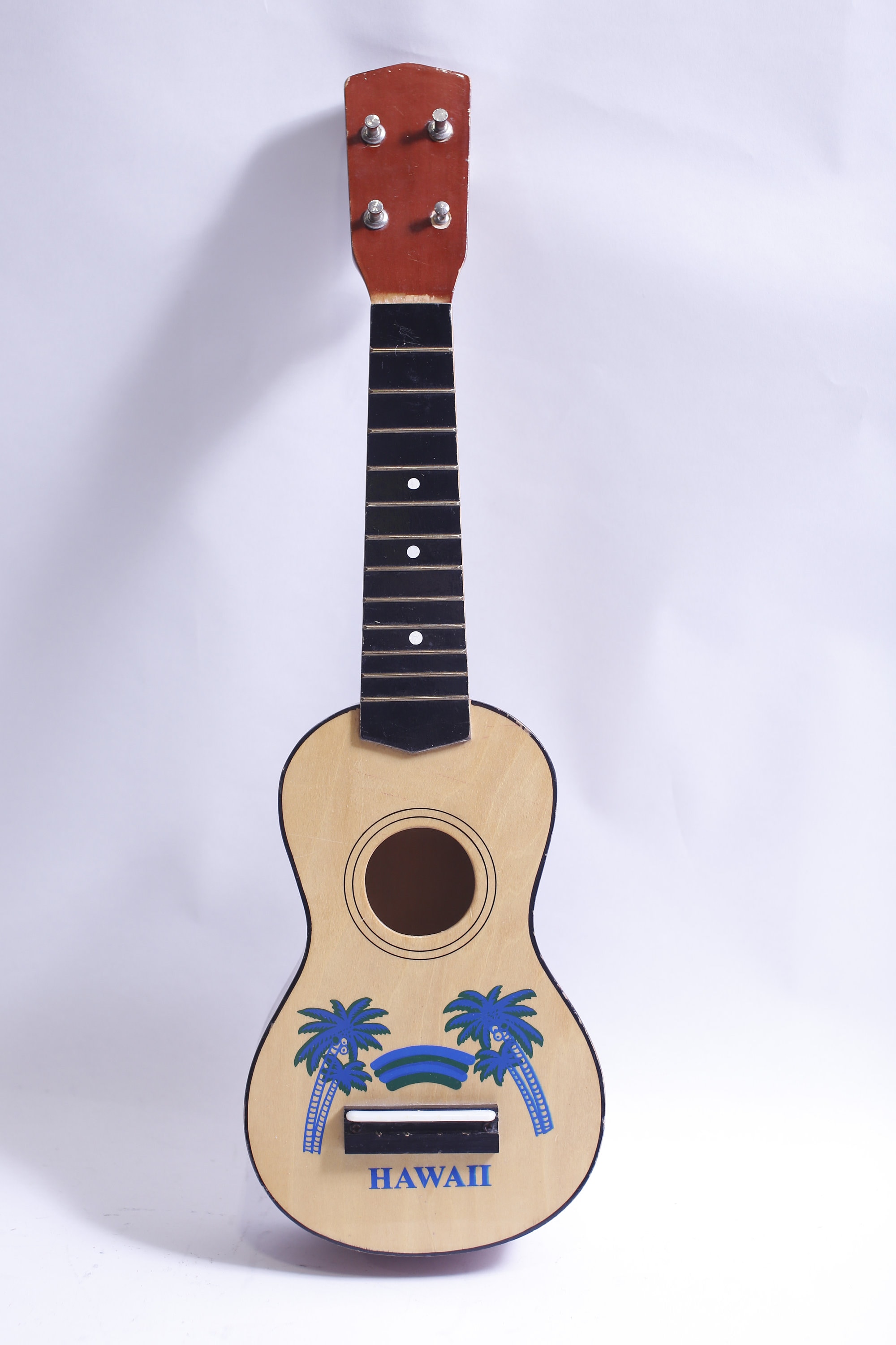 ハワイ産ウクレレ ハワイ ウクレレ 弦なし、楽器、19 インチ、トロピカル デザイン、装飾
