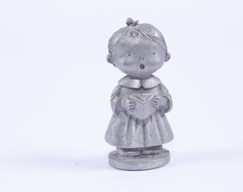 Choir Girl with Book, Standing, Signed, Pewter, Figurine, S874, 1984, Human, Statuette, Vintage, Collection, Photo Prop ~ 6