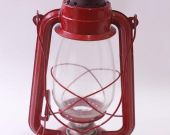 Vintage, Kerosene Lantern, Portable, Red, Oil Lamp, Lighting